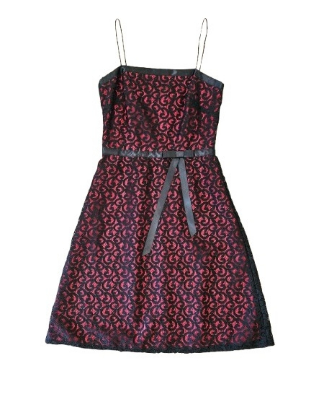 DE LARU by sheila yen Red Black Gothic Party Lace Dress Mini NWT Size 9